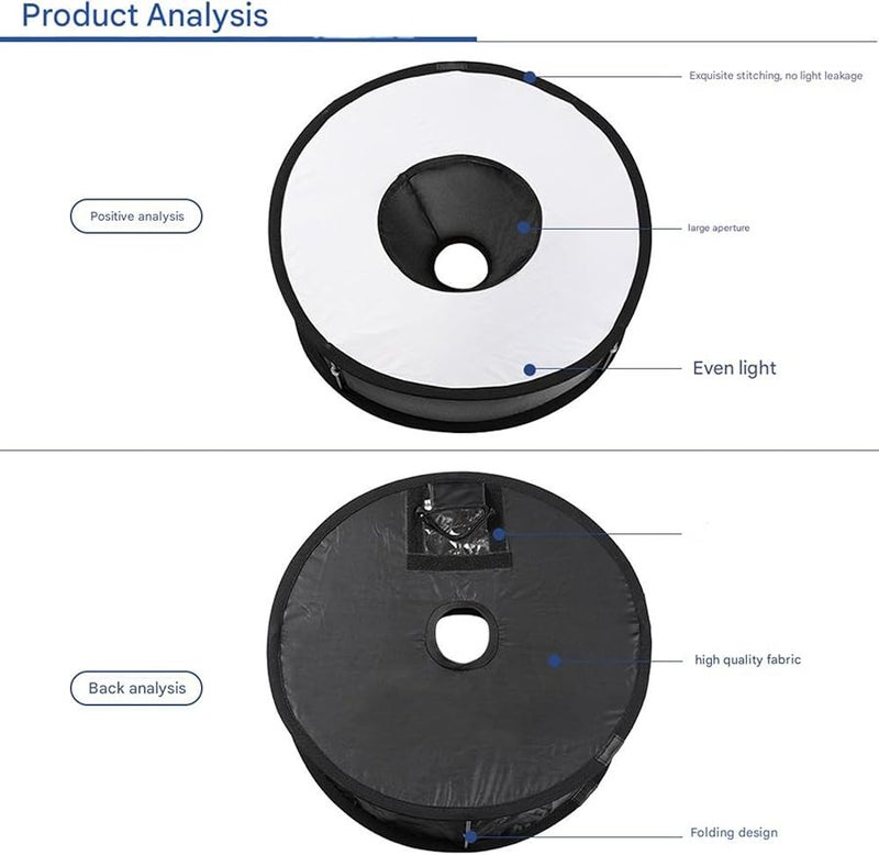 45 سم صندوق ضوئي ناعم قابل للطي ومحمول، ضوء ناعم قابل للتعديل للتصوير الماكرو، كاتشلايت - Image 4